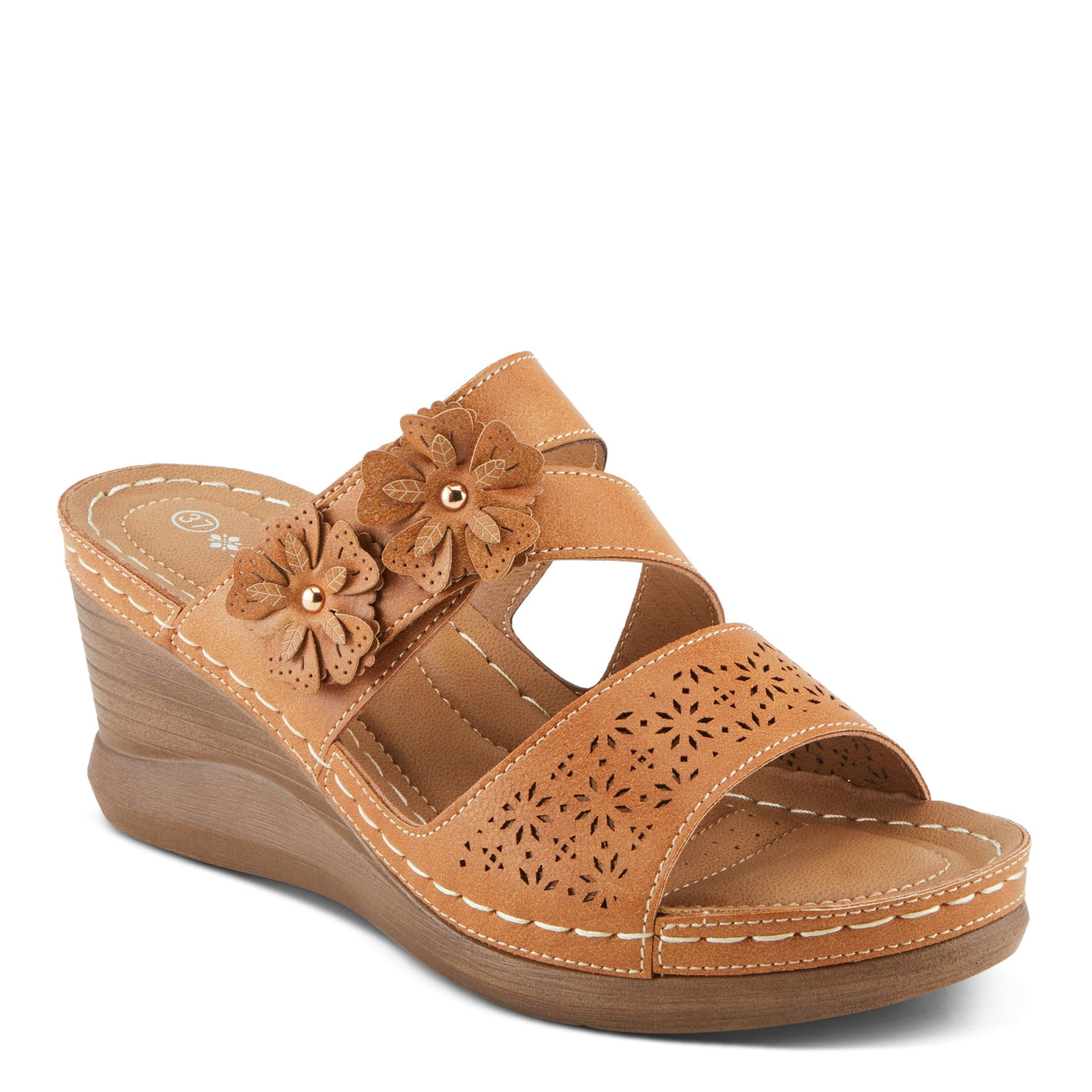 PATRIZIA Women's LOLLY Slide Wedge Sandals Camel EU 41 / US 9.5-10