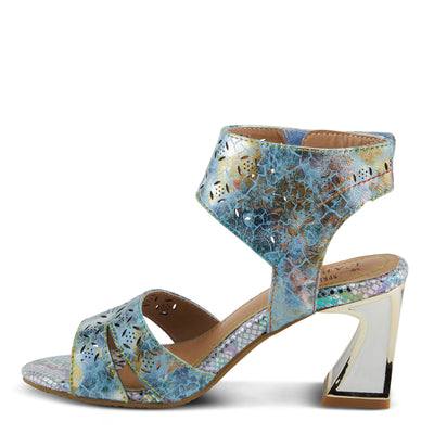 Spring Step L'Artiste Women's POSTER-METAL Metallic Leather Sandals, Artistic Elegance and Modern Design