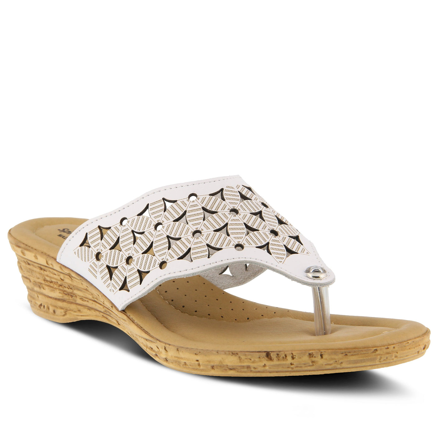 Spring Step Women's Style Tiffany White Euro Size 37 Leather Sandal