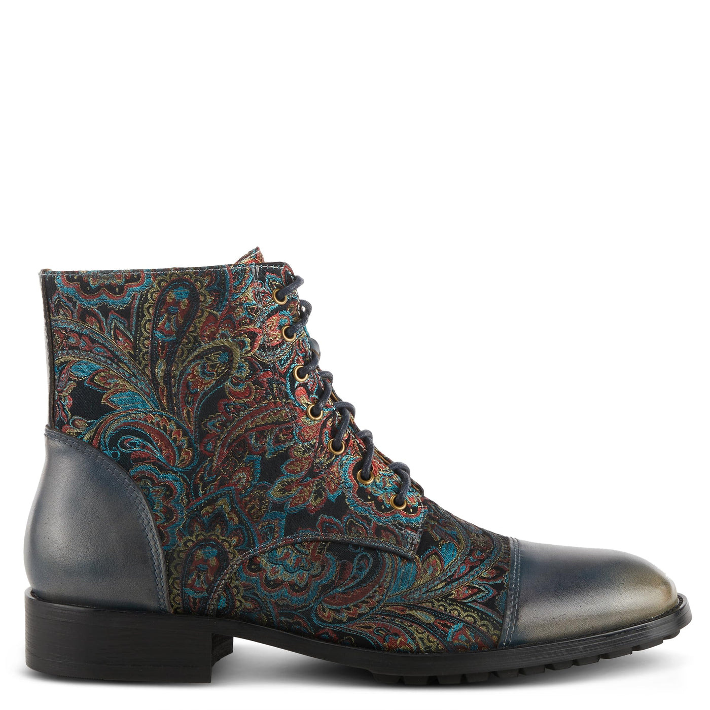 Spring Step L'Artiste Men's Berger Leather Bootie Blue Multi EU 44 / US 10.5-11