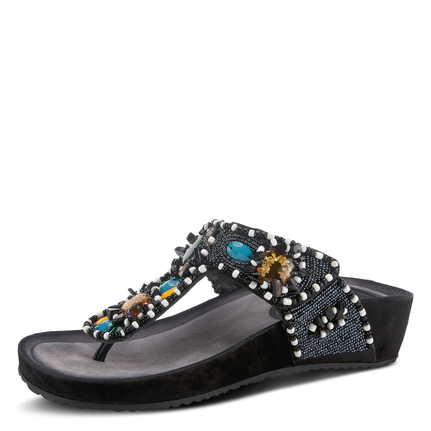 Azura Women's Platypus Slide Sandal, Black Multi, 5.5-6