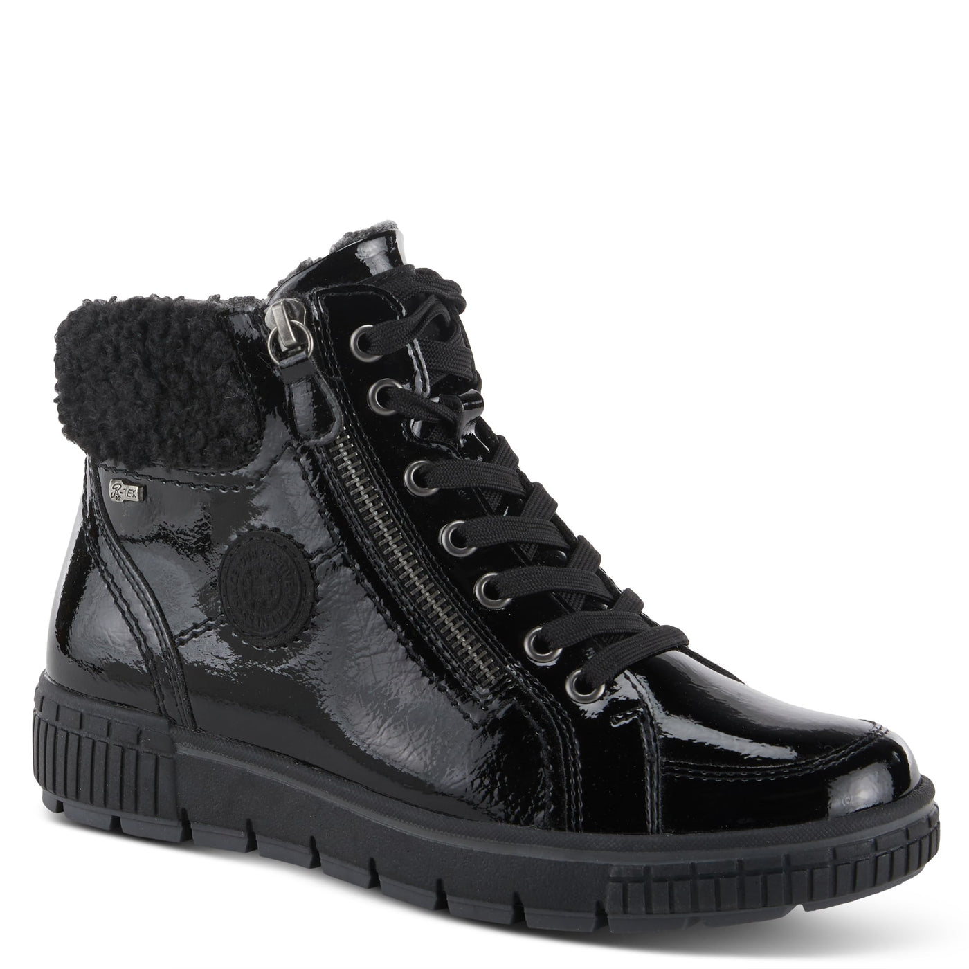 Spring Step Women's Alps Lace-Up Sneaker Black Patent EU 41 / US 9.5-10