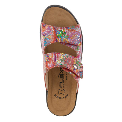Spring Step Flexus Women's Bellasa Slide Sandal Red Multi EU 40 / US 9