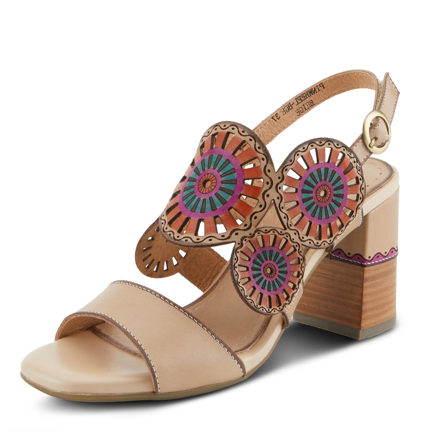 L'Artiste by Spring Step Women's Pinwheel Sandal, Beige, 9