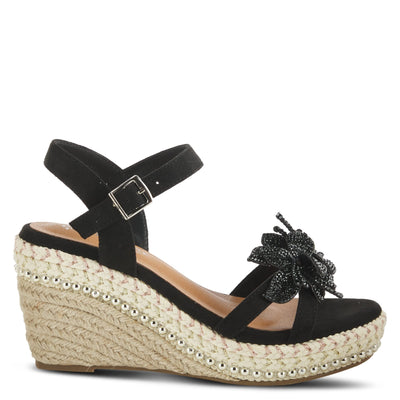 PATRIZIA Women's Sttropez Wedge Sandal Black EU 38 / US 7.5-8