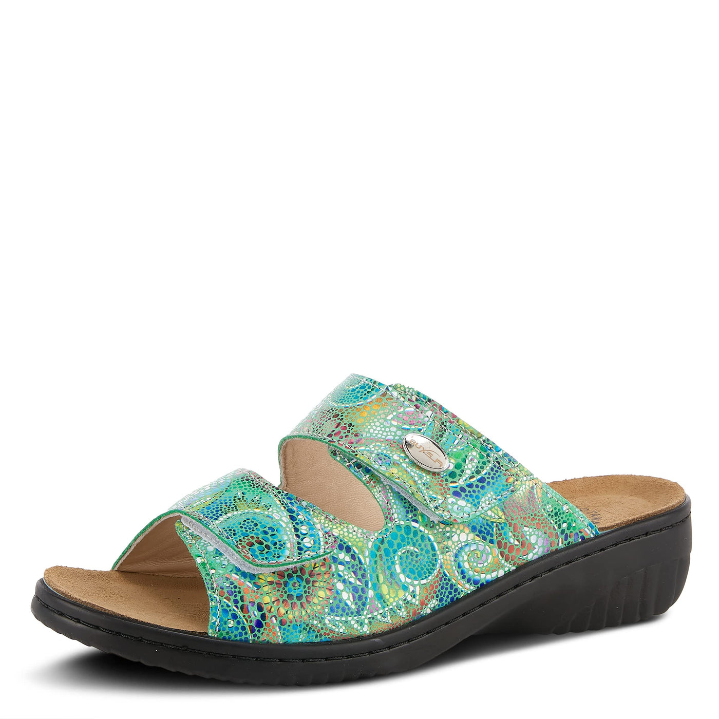 Spring Step Flexus Women's Bellasa Slide Sandal Green Multi EU 41 / US 9.5-10