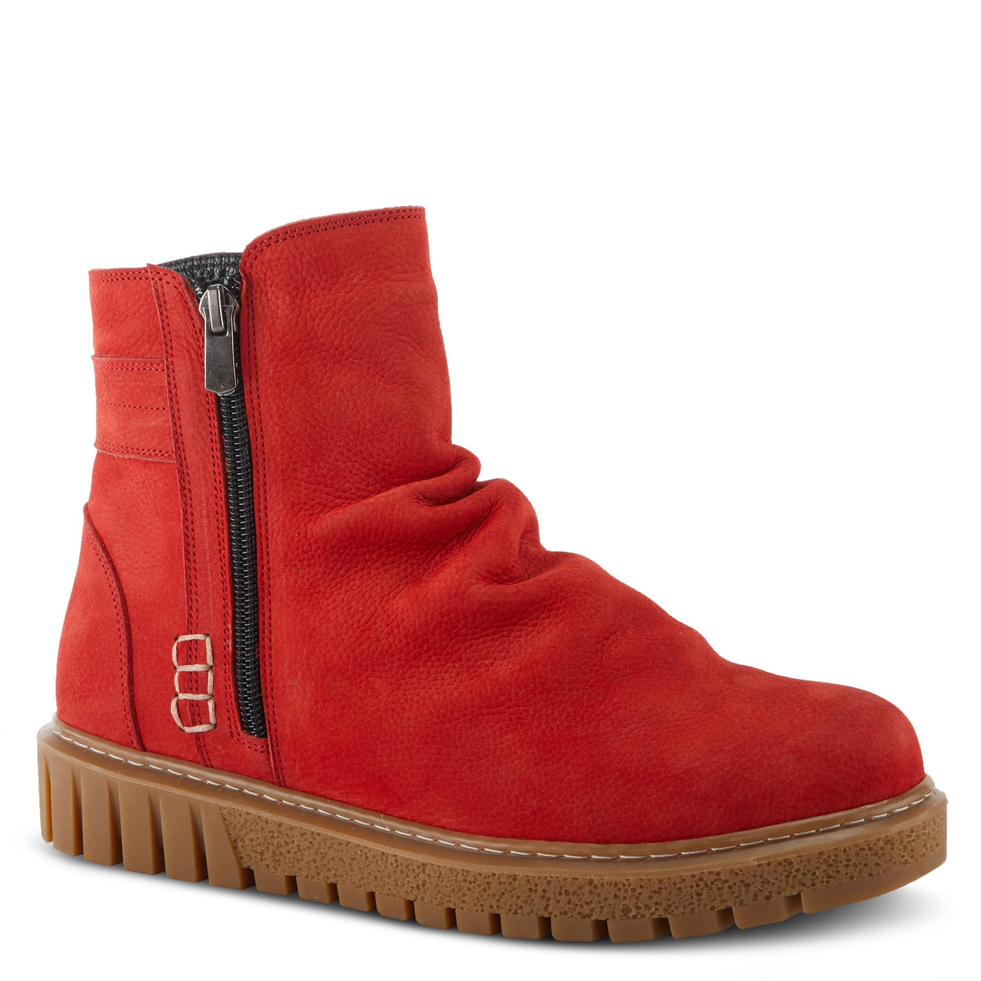Spring Step Women's Addlyn Nubuck Leather Bootie Red Nubuck EU 35 / US 5