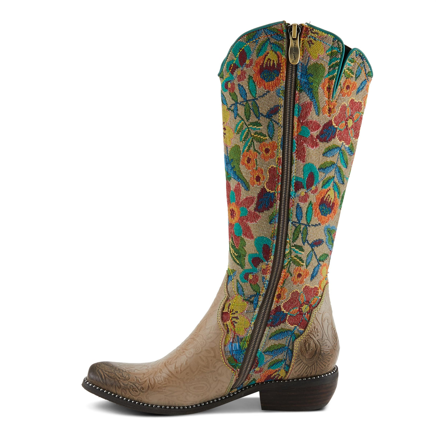 Spring Step L'Artiste Women's Rodeoqueen Leather Tall Boot Taupe Multi EU 41 / US 9.5-10