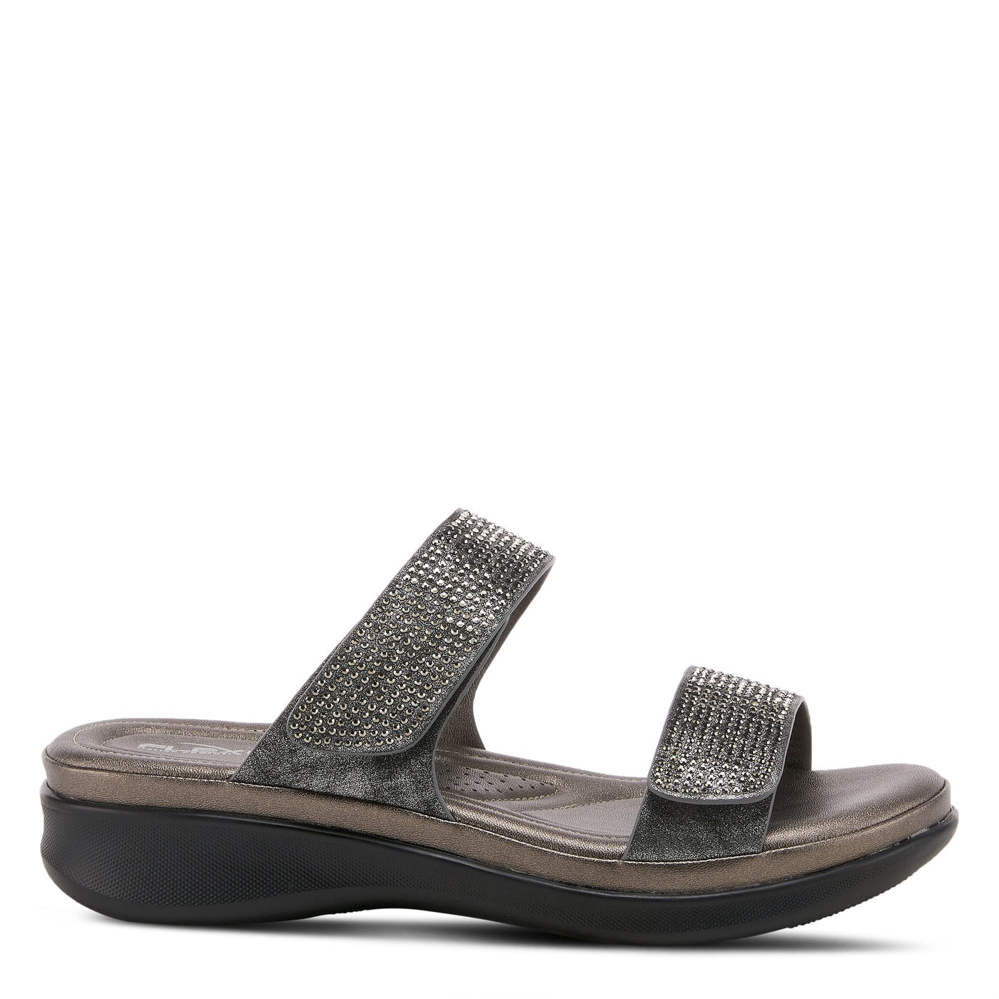 Flexus Women's Bling Slide Sandal Pewter EU 37 / US 6.5-7