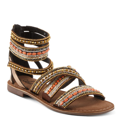 Azura Women's Andromeda Gladiator Flat Sandals with Jewels Gold Multi EU 35 / US 5