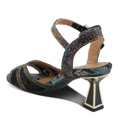 Spring Step L'Artiste Women's CHATEL Open-Toe Sandals - Classic Elegance with a Contemporary Twist Black Multi EU 38 / US 7.5-8