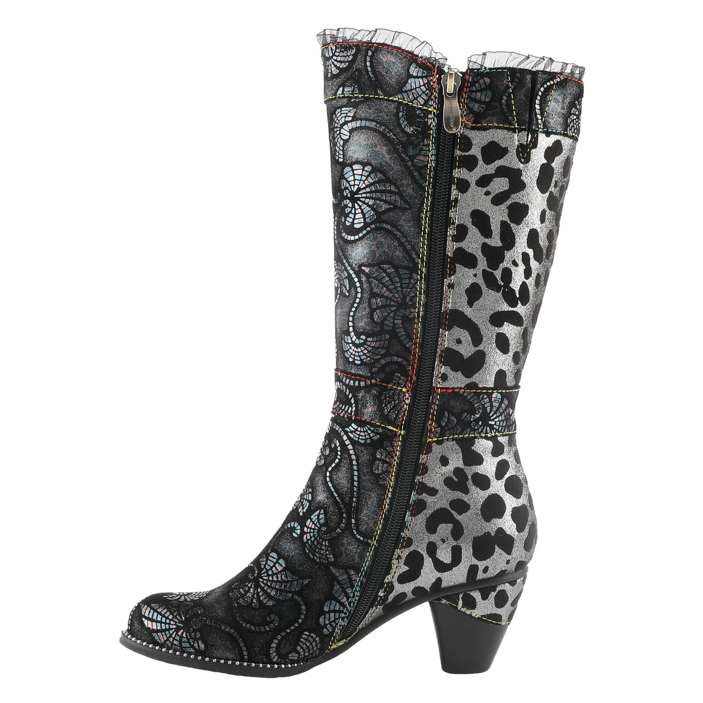 L'Artiste by Spring Step Dessalta Black Multi EU 38 (US Women's 7.5-8) M