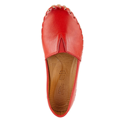 Spring Step Kathaleta Shoes for Women - Ladies Slip-On Shoes with Rubber Outsole - Comfortable Leather Shoes for Womens - Red EU 40 / US 9