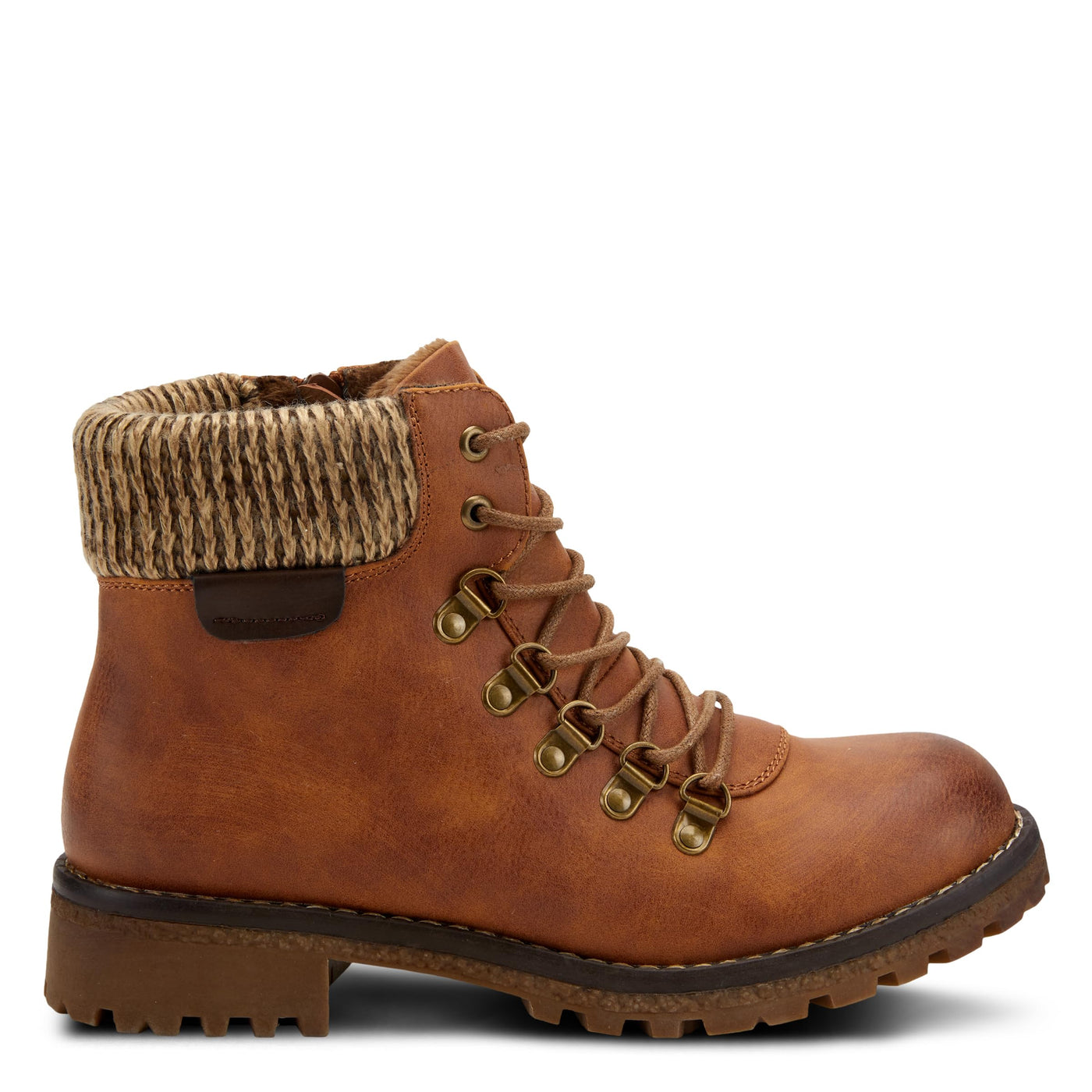 PATRIZIA Spring Step Clarris Lace-Up Booties for Women - Ladies Boots with Cozy Faux Fur Lining - Tonal Stitching Ankle Boots for Womens - Camel EU 39 / US 8.5