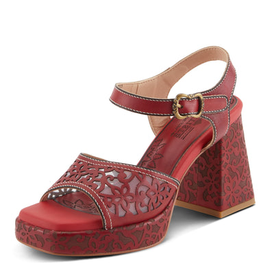 Spring Step L'Artiste Women's SAVYCHIC Platform Sandals - Open Toe, Leather and Mesh, Hook and Loop Closure Red EU 41 / US 9.5-10