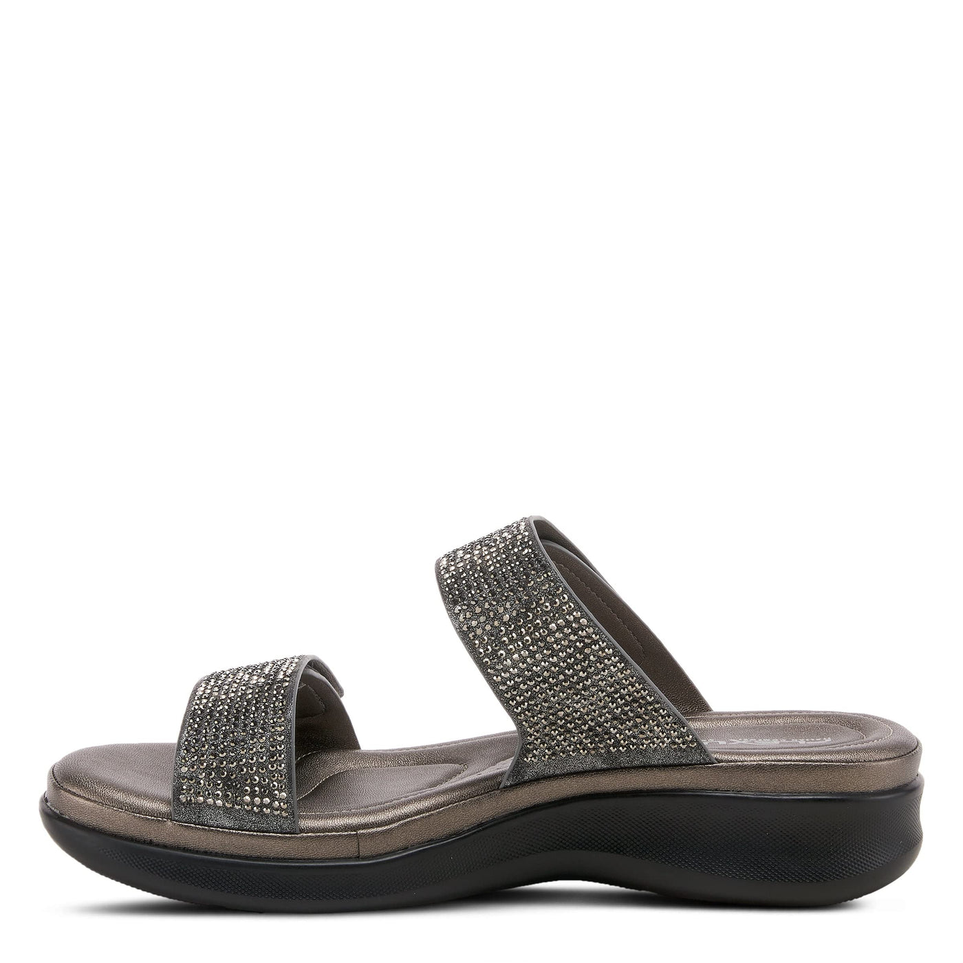 Flexus Women's Bling Slide Sandal Pewter EU 37 / US 6.5-7