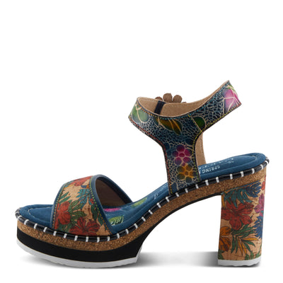 L'Artiste by Spring Step Women's Charisma Sandal, Navy Multi, 9.5-10