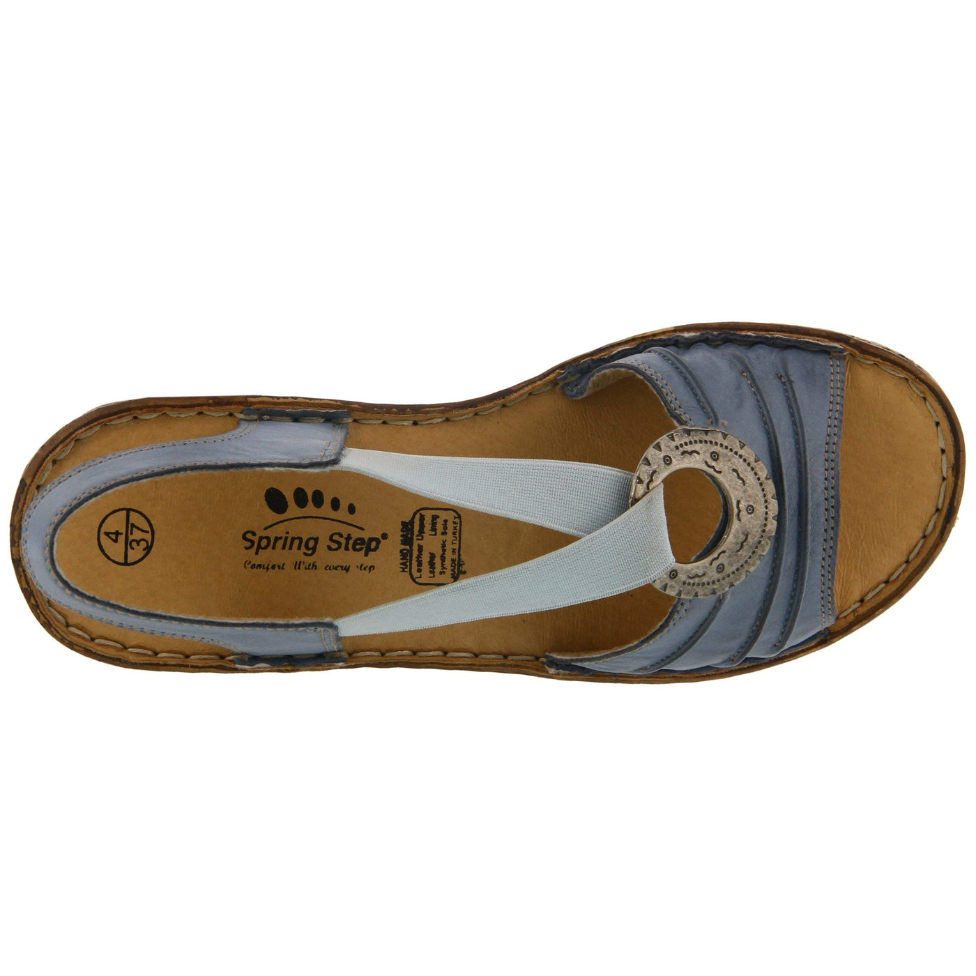 Spring Step Women's KARMEL Sandal, Denim Blue, 37 Medium EU (US 6.5-7 US)