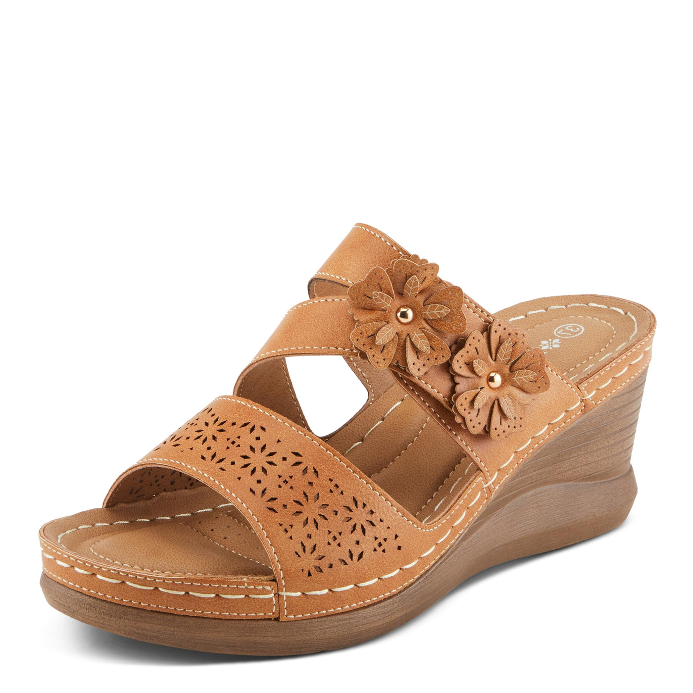 PATRIZIA Women's LOLLY Slide Wedge Sandals Camel EU 40 / US 9