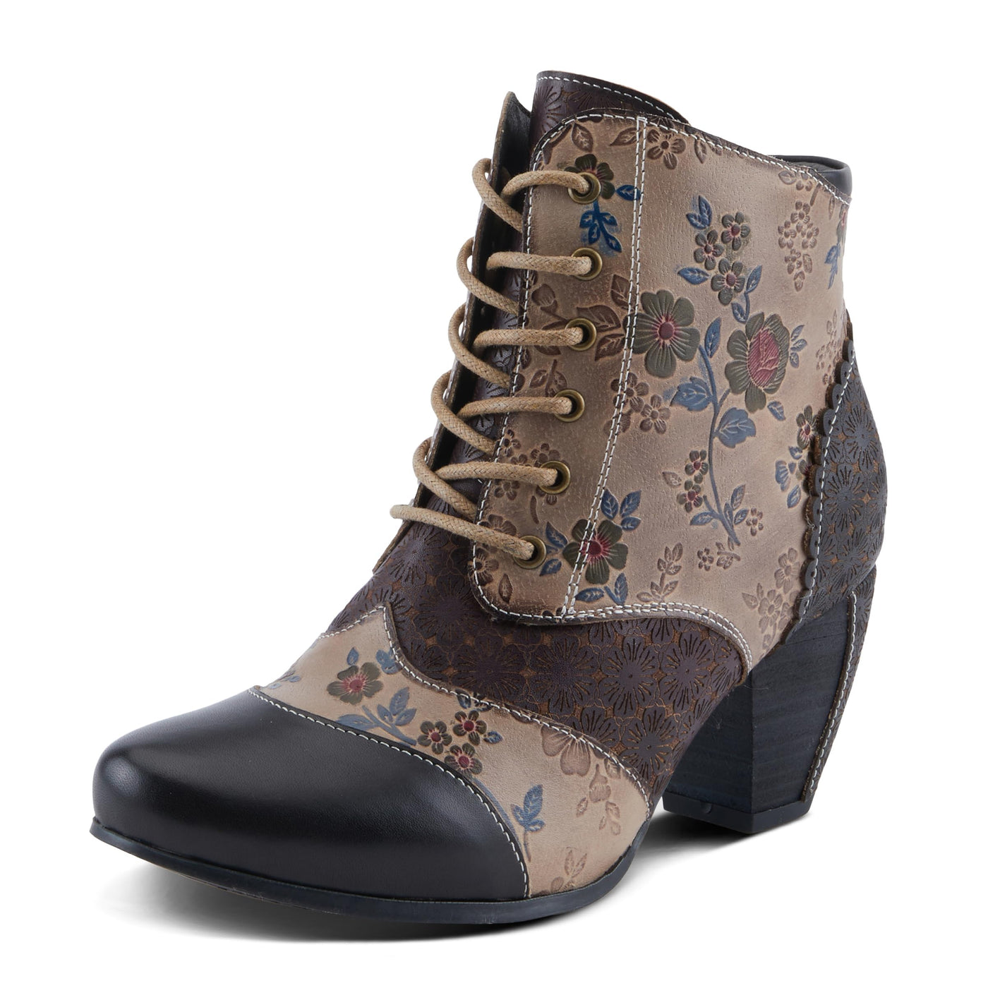 Spring Step L'Artiste Hiadelvice Women's Floral Bootie - Exquisite Details, Eye-Catching Ankle Boots Black Multi EU 38/ US 7.5-8