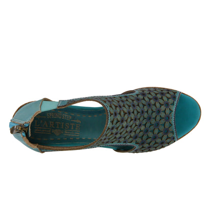 L'Artiste by Spring Step Hibiskus Turquoise Shoe US 5.5-6
