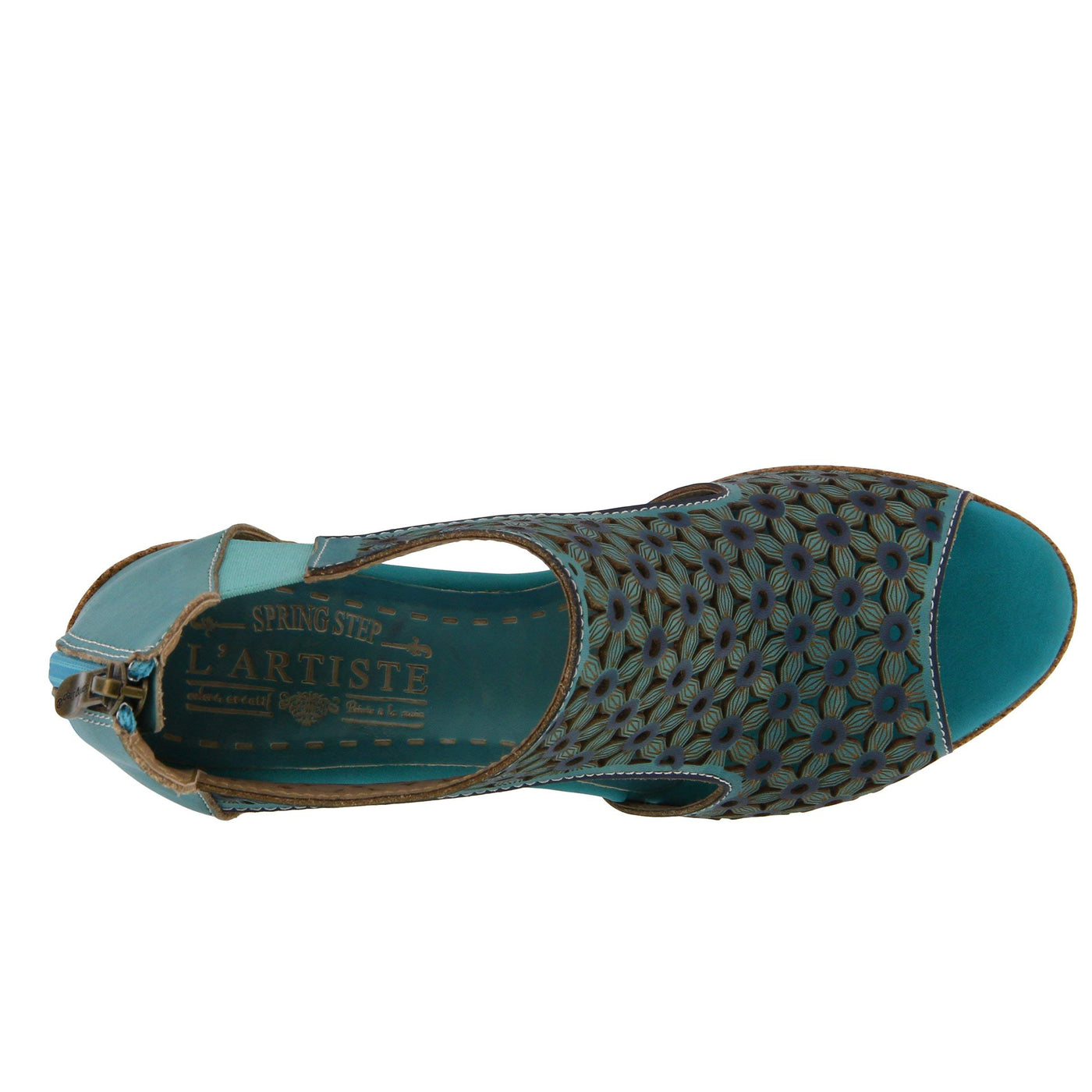 L'Artiste by Spring Step Hibiskus Turquoise Shoe US 5.5-6