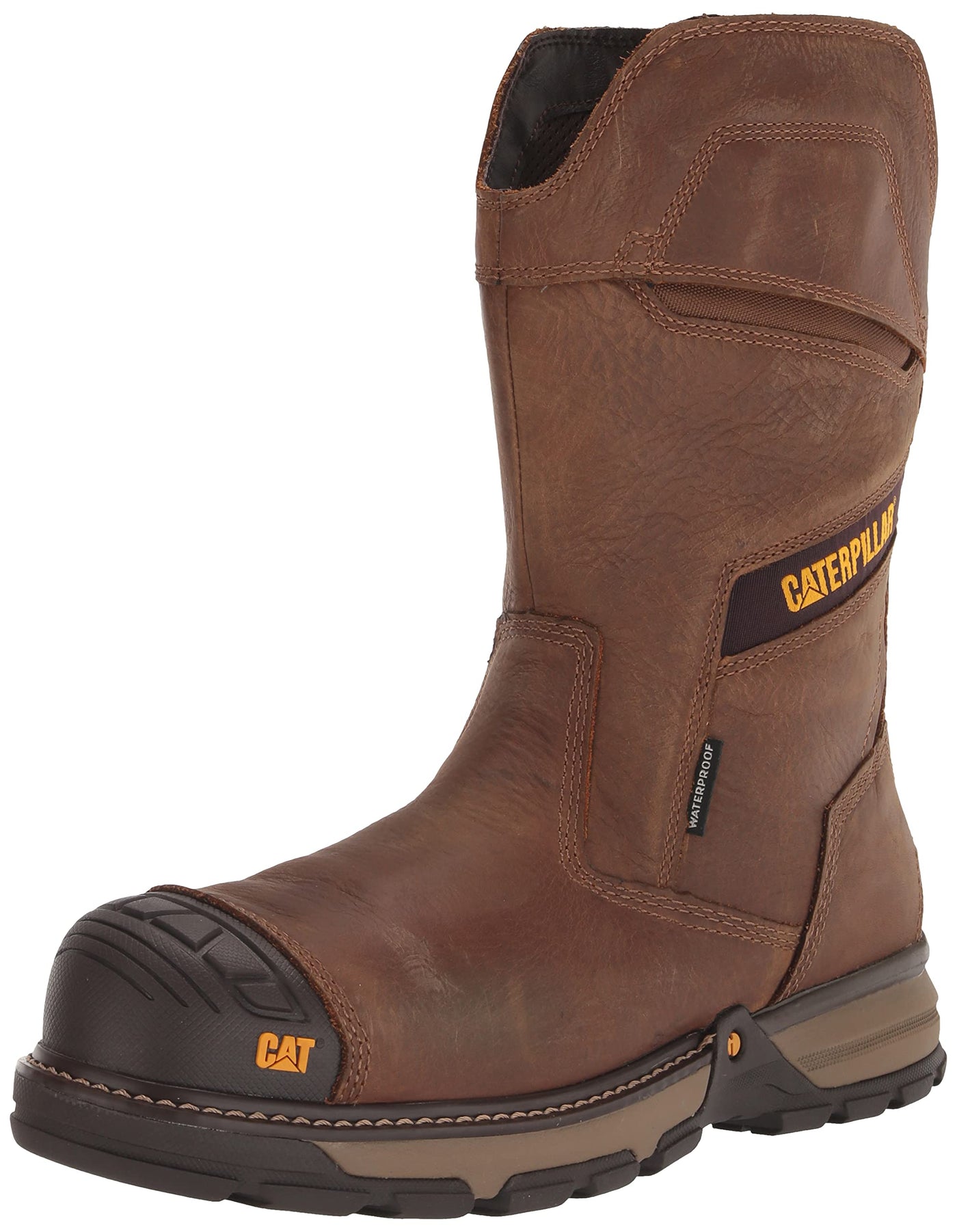 CAT Footwear Men's Excavator Superlite Pull On Waterproof Composite Toe Construction Boot, Pyramid, 7 Wide