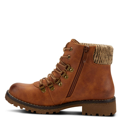 PATRIZIA Spring Step Clarris Lace-Up Booties for Women - Ladies Boots with Cozy Faux Fur Lining - Tonal Stitching Ankle Boots for Womens - Camel EU 39 / US 8.5