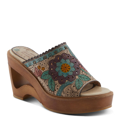 L'Artiste by Spring Step Women's Calle Sandal, Beige Multi, 8.5