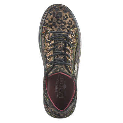 Spring Step L'Artiste Danli-Cheeta Snakers for Women - Animal Print Girls Sneaker - Ladies Fashion Snakers with Zipper and Adjustable Laces - Bronze Multi EU 39 / US 8.5
