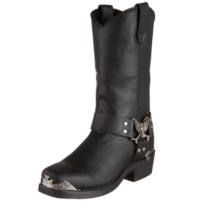 Dingo Boots Mens Chopper Square Toe Boots Mid Calf - Black - Size 11.5 D