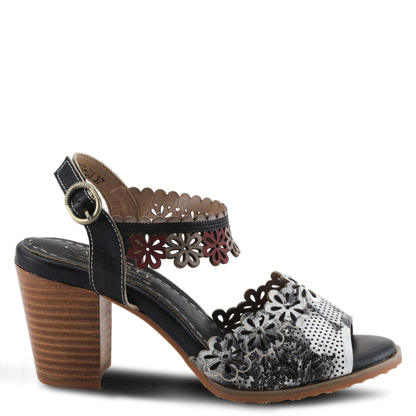 L'Artiste by Spring Step Floradacious Black Multi Leather EU 35 (US Women's 5) M