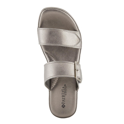 PATRIZIA Women's SANCIA Two Strap Slide Heeled Sandals Pewter EU 40 / US 9