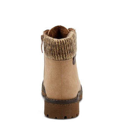 PATRIZIA Spring Step Clarris Lace-Up Booties for Women - Ladies Boots with Cozy Faux Fur Lining - Tonal Stitching Ankle Boots for Womens - Beige EU 37 / US 6.5-7