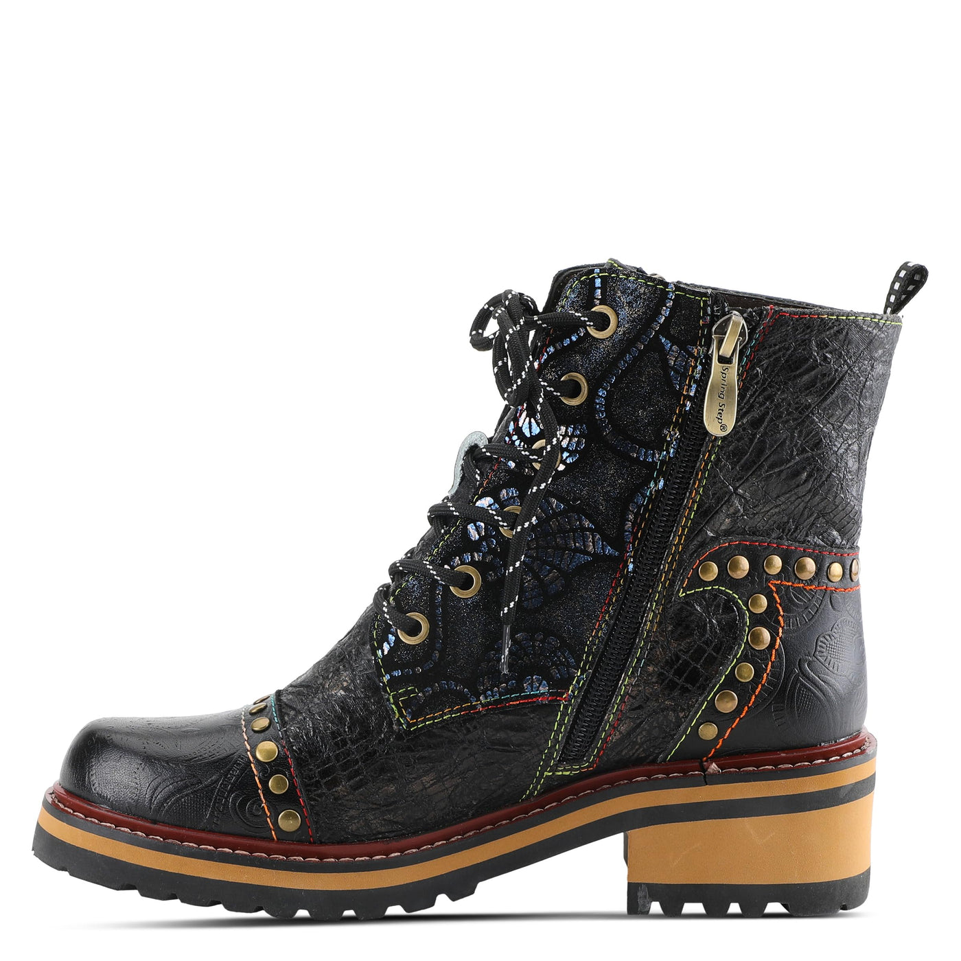 Spring Step L'Artiste Women's Rugup Bootie Black Multi EU 37 / US 6.5-7