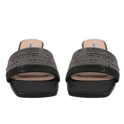 Lady Couture AMAZING Multi Color Straps Slide, Black Multi, 9