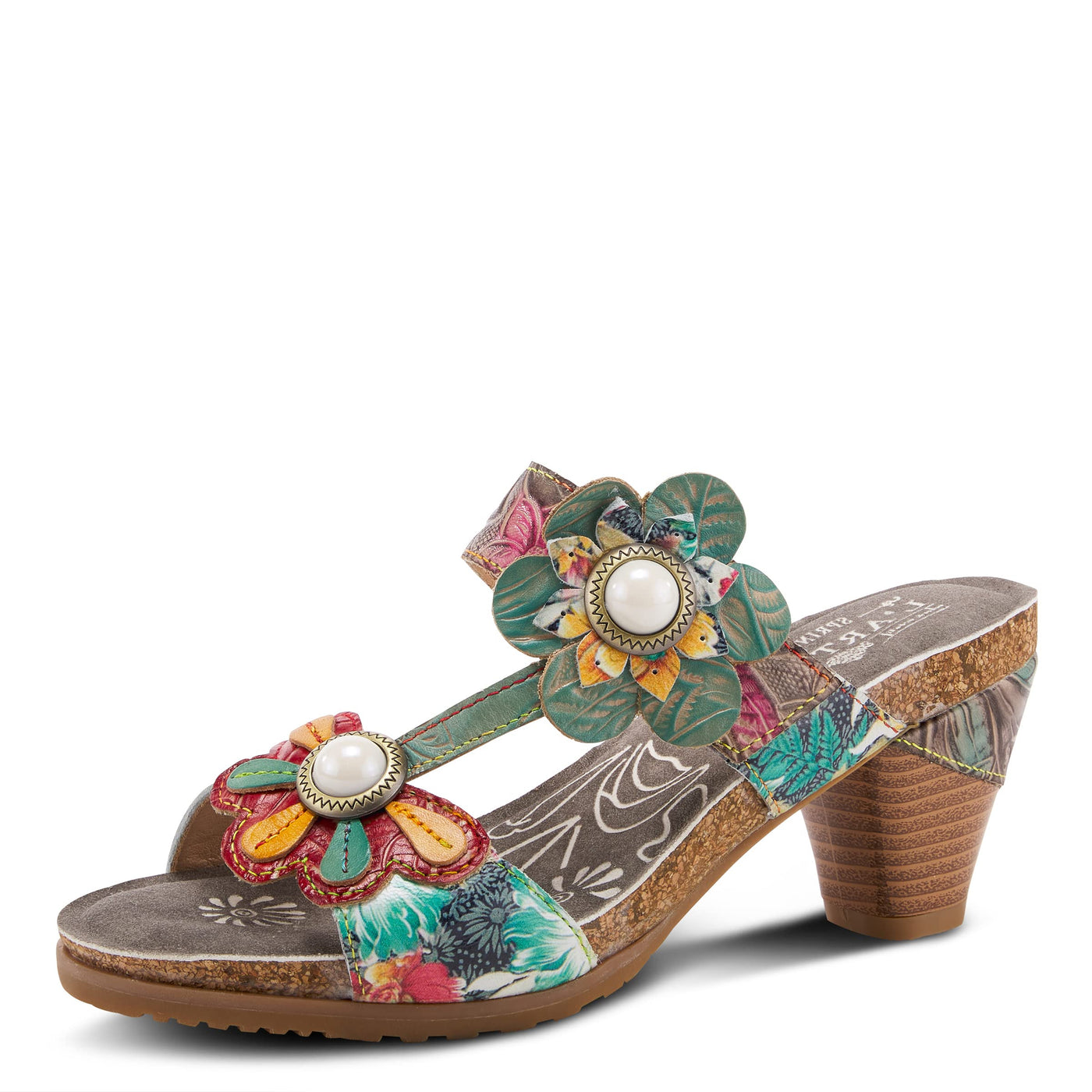 Spring Step L'Artiste Women's Bari Slide Sandal Grey Multi EU 36 / US 5.5-6