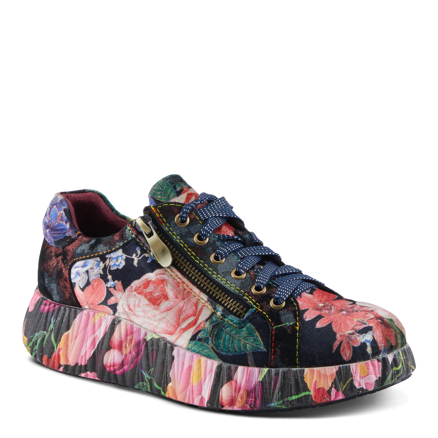 Spring Step L'Artiste Dallyn Women's Playful Sneaker - Mix of Textures & Patterns, Cushioned Comfort, Versatile Style Black Multi EU 41 / US 9.5-10