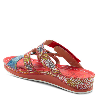 Spring Step L'Artiste Women's Caiman Slide Sandal Red Multi EU 36 / US 5.5-6