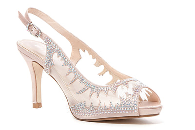 LADY COUTURE WOMEN'S MESH PLATFORM SLING BACK, SPICY CHAMPAGNE 37