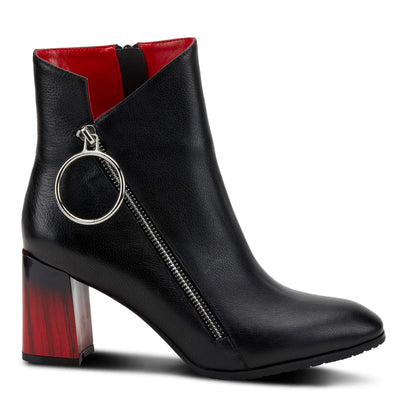Azura Spring Step Fabulosa V Collar Ankle Boots for Women - Premium Leather Women's Chelsea Boots with Side Zippers - Black EU 36 / US 5.5-6