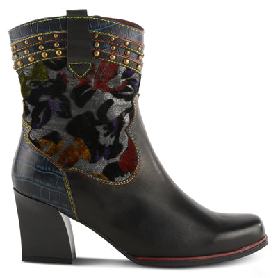 Spring Step L'Artiste Women's Happytime Leather Bootie Black Multi EU 37 / US 6.5-7