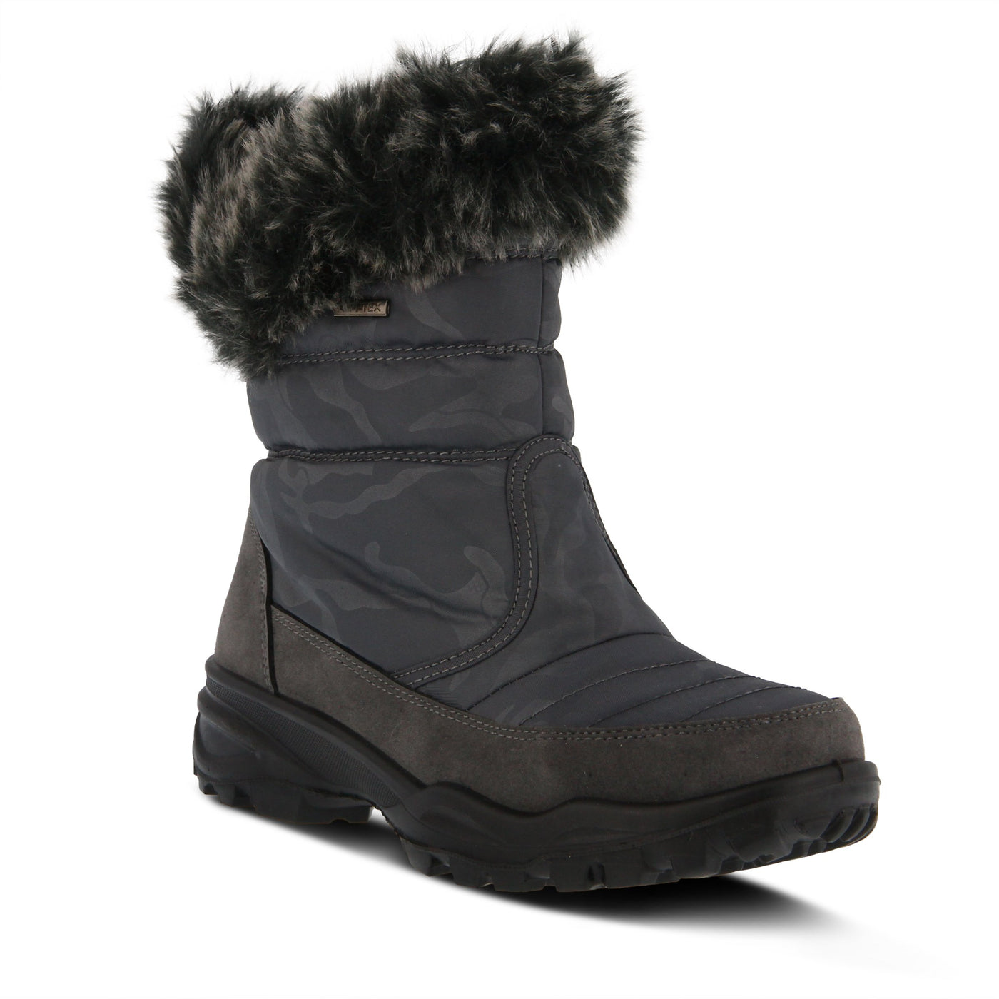 Spring Step Flexus Korine Nylon Boots for Women - Waterproof Camo Print Design Boots - Women's Snow Boots for Outdoor and Work Grey EU 40 / US 9