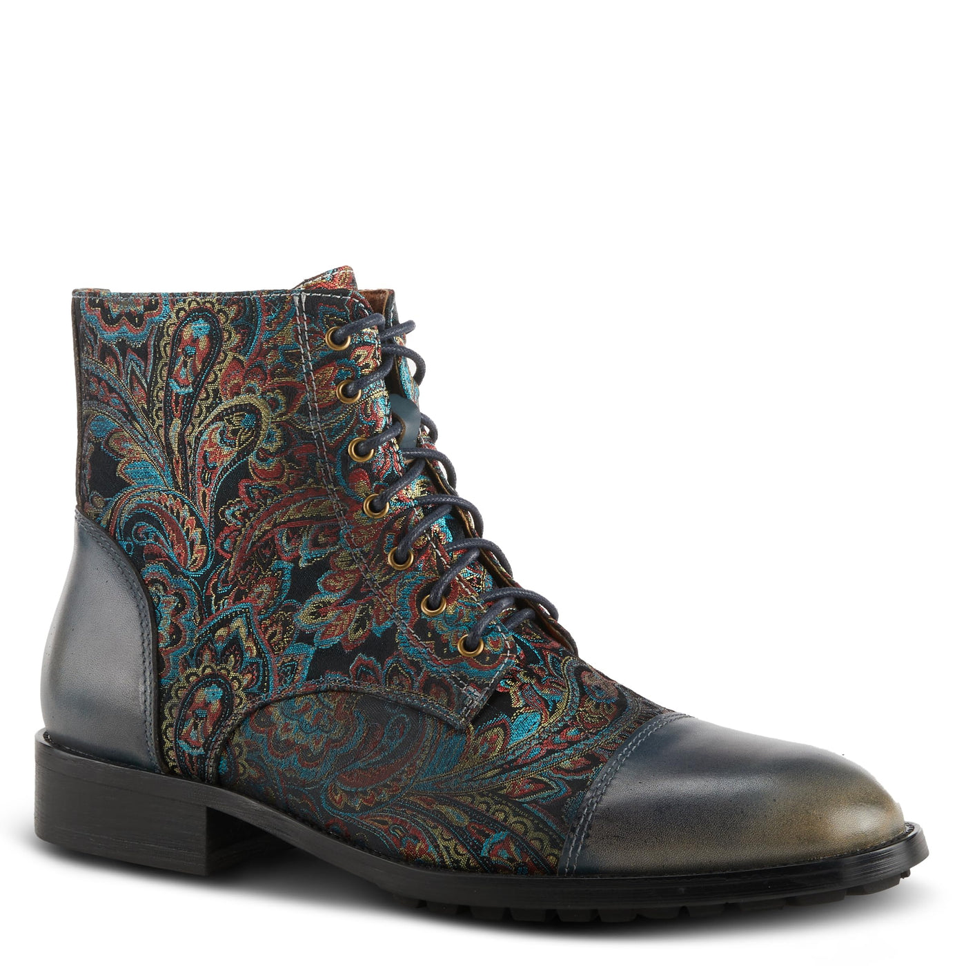 Spring Step L'Artiste Men's Berger Leather Bootie Blue Multi EU 43 / US 9.5-10