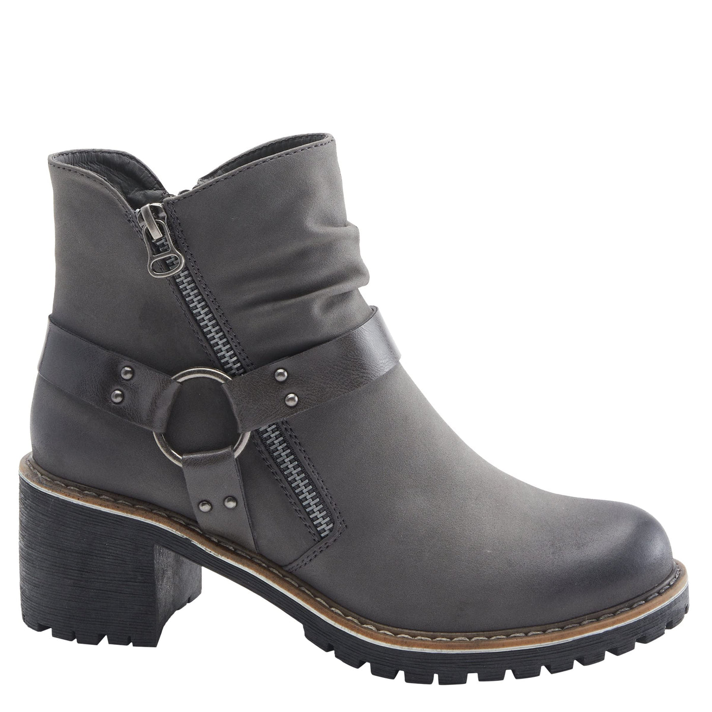 PATRIZIA Spring Step Firewood Booties for Women - Ladies Ankle Boots with Zipper Closure - Vegan Leather Womens Boots for Outdoor - Grey EU 39 / US 8.5