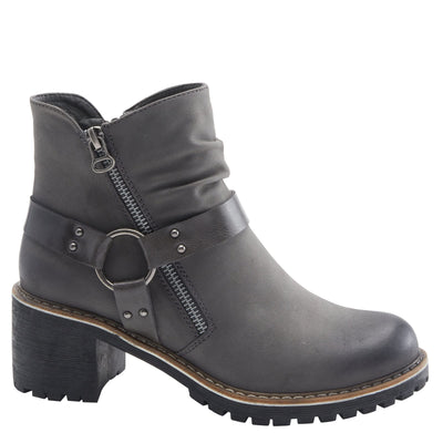 PATRIZIA Spring Step Firewood Booties for Women - Ladies Ankle Boots with Zipper Closure - Vegan Leather Womens Boots for Outdoor - Grey EU 39 / US 8.5