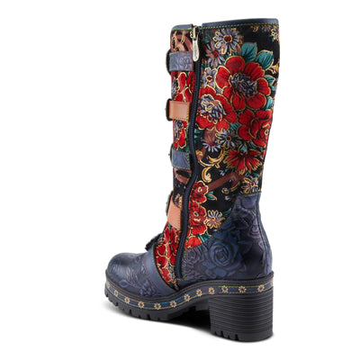 Spring Step L'Artiste Brazen Women's Mid-Shaft Boot - Versatile Chic, Bold & Stylish, Comfortable Ankle Boots Navy Multi EU 38/ US 7.5-8