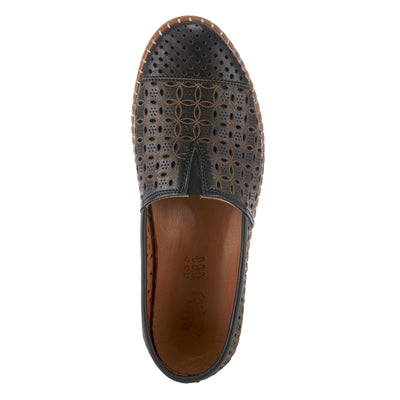 Spring Step Oralis Leather Loafers for Women - Comfortable Slip-On Shoes with Rubber Outsole - Ladies Casual Loafers with Low Heel - Black EU 38 / US 7.5-8