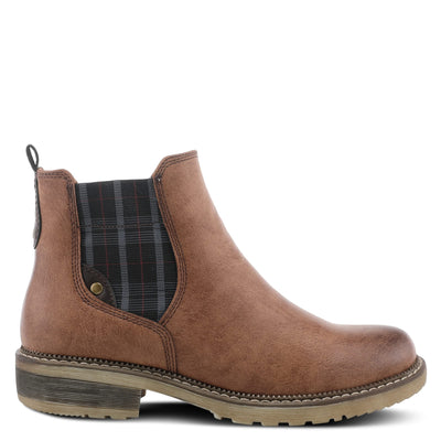 Spring Step Women's Nonia Sneaker for Women | Chelsea Inspired Ankle Boots with Plaid Elastic Stretch Brown EU 42 / US 10.5-11