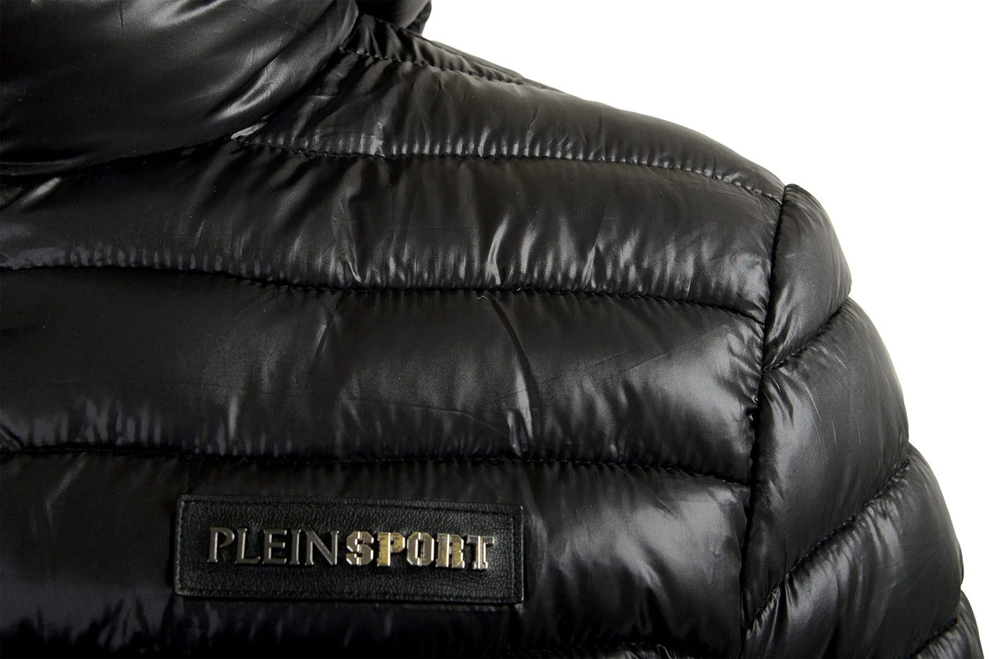 Plein Sport Men's Black Hooded Logo Print Zip Up Parka Jacket Sz US XL IT 54